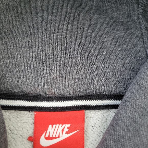 Nike Hoodie Mens Medium Gray Tech Fleece Swoosh Full Zip Sweatshirt - Picture 9 of 16